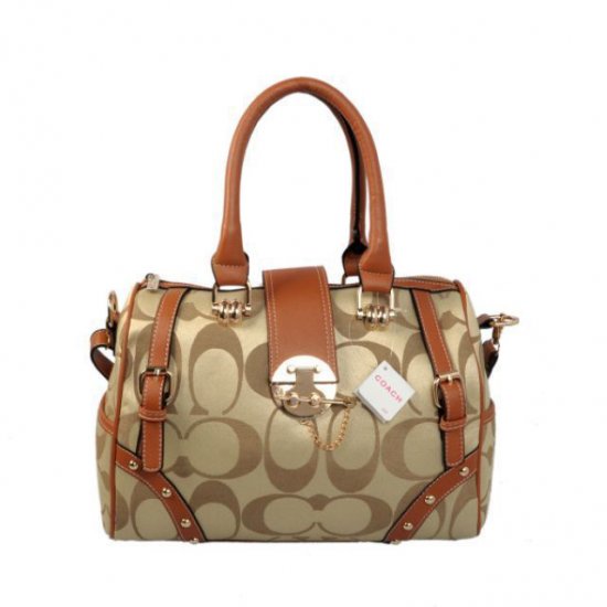 Coach Lock In Monogram Medium Khaki Luggage Bags BYZ | Coach Outlet Canada
